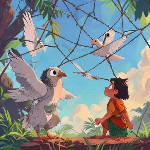 The Doves and the Hunter's Net