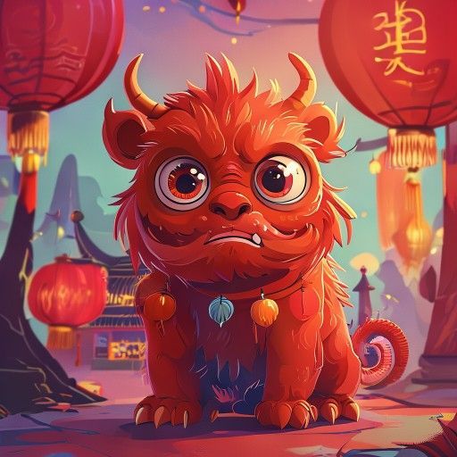 The Nian Monster and the Red Lanterns