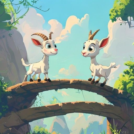 Two Goats on a Bridge